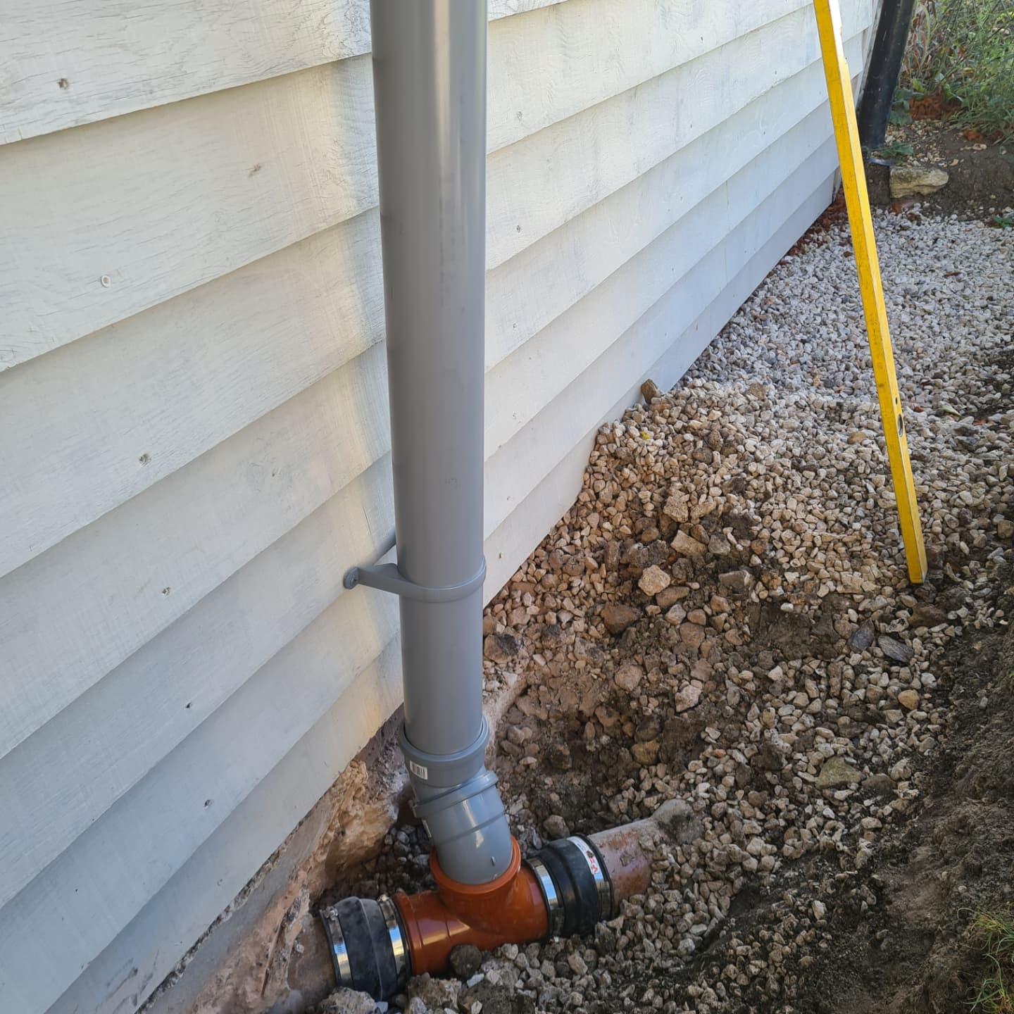 Pipe routes clipped neatly along a wall